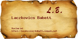 Laczkovics Babett névjegykártya